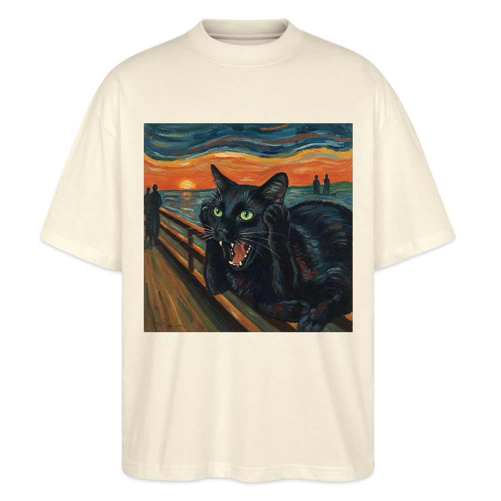 Der Schrei… aber die Katze hat’s zuerst gemerkt | Stanley/Stella Oversized Unisex Bio T-Shirt Blaster - Natur