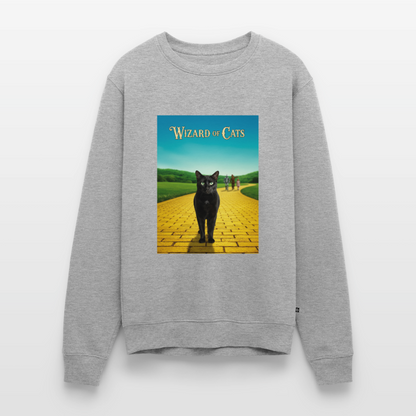 Wizard of Cats – Der gelbe Weg gehört Krümel |  Männer Premium Pullover - Grau meliert