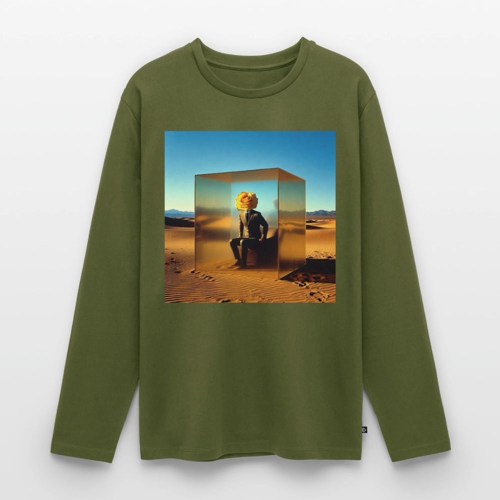 Gefühle unter Glas | Männer Premium Bio Langarmshirt - Khaki