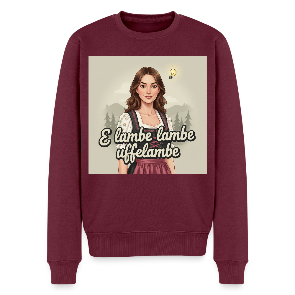 E Lambe, lambe, uffelambe – Alemannischer Geistesblitz |  Männer Premium Pullover - Burgunderrot