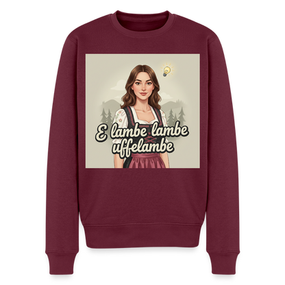 E Lambe, lambe, uffelambe – Alemannischer Geistesblitz |  Männer Premium Pullover - Burgunderrot