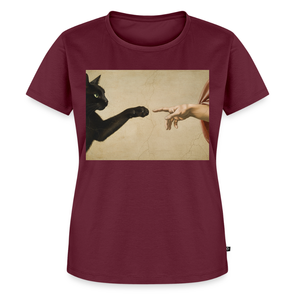 Die Erschaffung Adams… aber die Katze war schneller | Frauen Premium T-Shirt - Burgunderrot