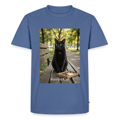 Forrest Cat – Krümel wartet | Männer Premium T-Shirt - Taubenblau