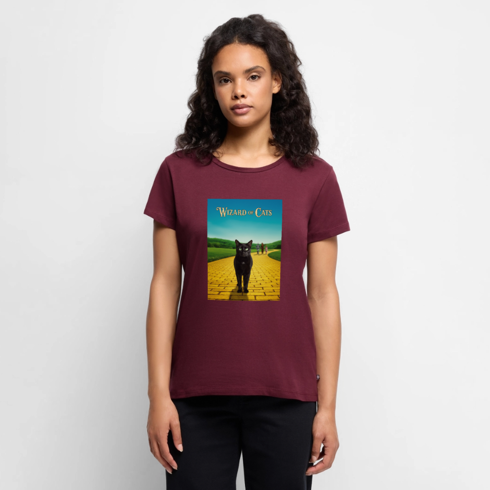 Wizard of Cats – Der gelbe Weg gehört Krümel | Frauen Premium T-Shirt - Burgunderrot