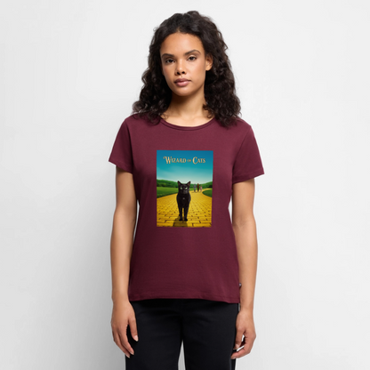 Wizard of Cats – Der gelbe Weg gehört Krümel | Frauen Premium T-Shirt - Burgunderrot