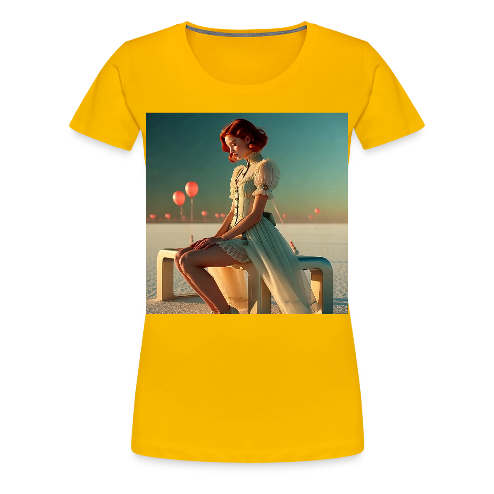 Leise Gedanken bei lauter Farben | Frauen Premium T-Shirt - Sonnengelb