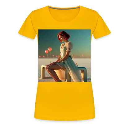 Leise Gedanken bei lauter Farben | Frauen Premium T-Shirt - Sonnengelb