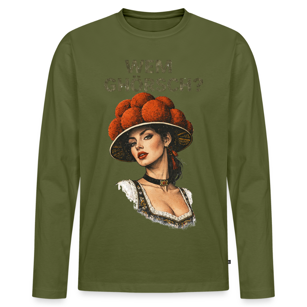 Wem ghörsch? – Schwarzwald Edition | Männer Premium Bio Langarmshirt - Khaki