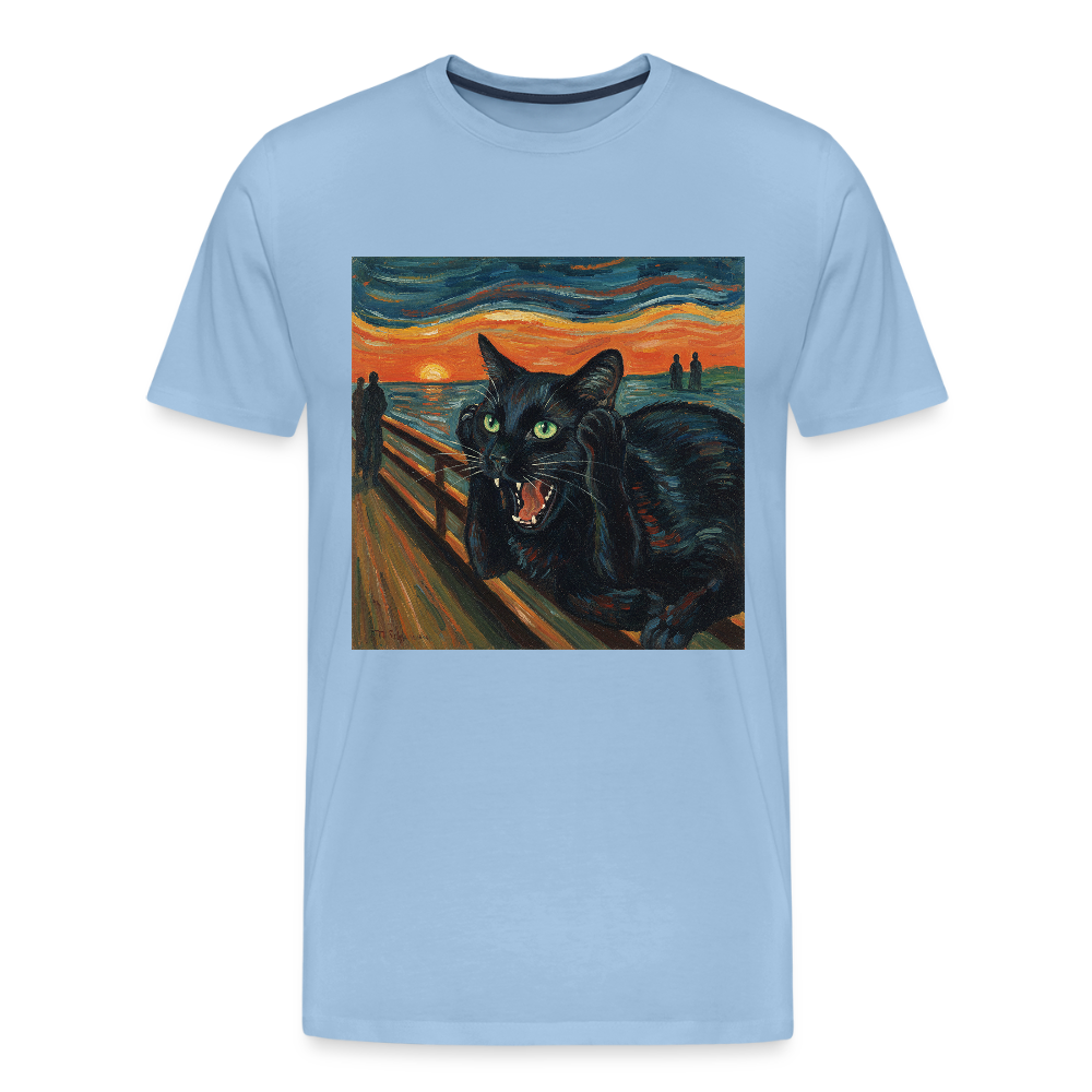 Der Schrei… aber die Katze hat’s zuerst gemerkt | Männer Premium T-Shirt - Sky
