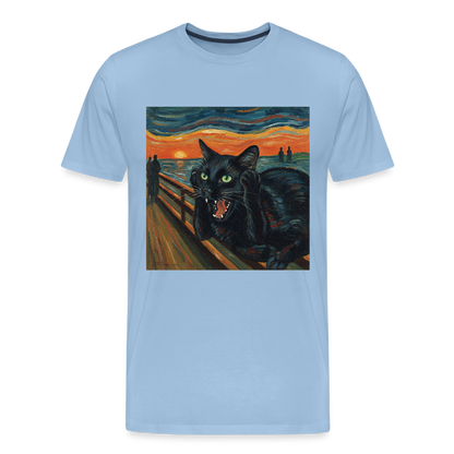 Der Schrei… aber die Katze hat’s zuerst gemerkt | Männer Premium T-Shirt - Sky