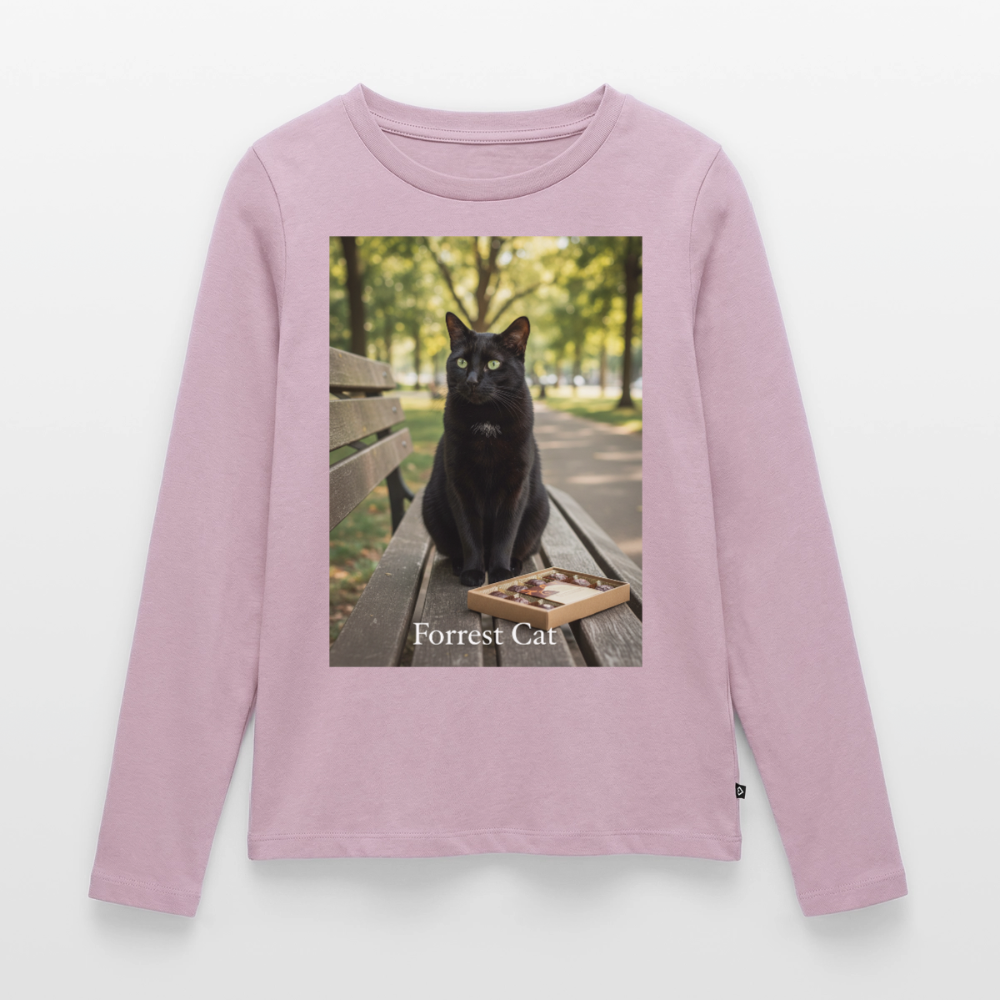 Forrest Cat – Krümel wartet | Frauen Premium Bio Langarmshirt - Altrosa