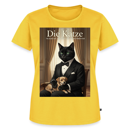 Die Katze – Krümel regelt das | Frauen Premium T-Shirt - Gelb
