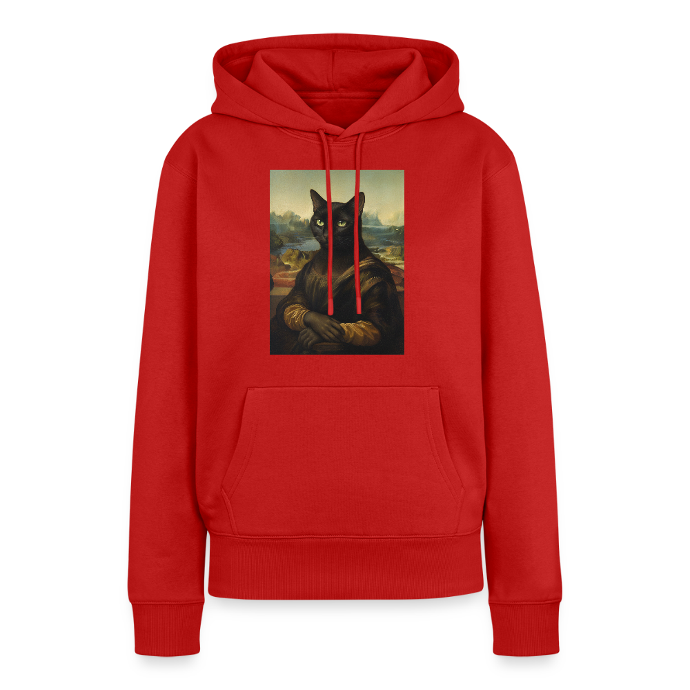 Mona Lisa… aber es ist eine Katze | Frauen Premium Hoodie - Rot