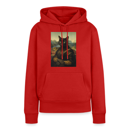 Mona Lisa… aber es ist eine Katze | Frauen Premium Hoodie - Rot
