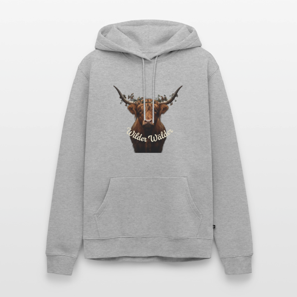 Wilder Wälder – Schwarzwald Highland Rind | Männer Premium Hoodie - Grau meliert