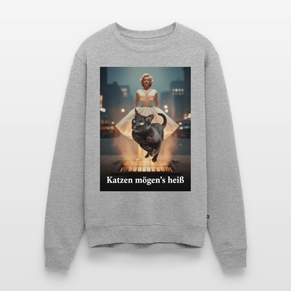 Katzen mögen’s heiß |  Männer Premium Pullover - Grau meliert