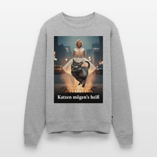 Katzen mögen’s heiß |  Männer Premium Pullover - Grau meliert
