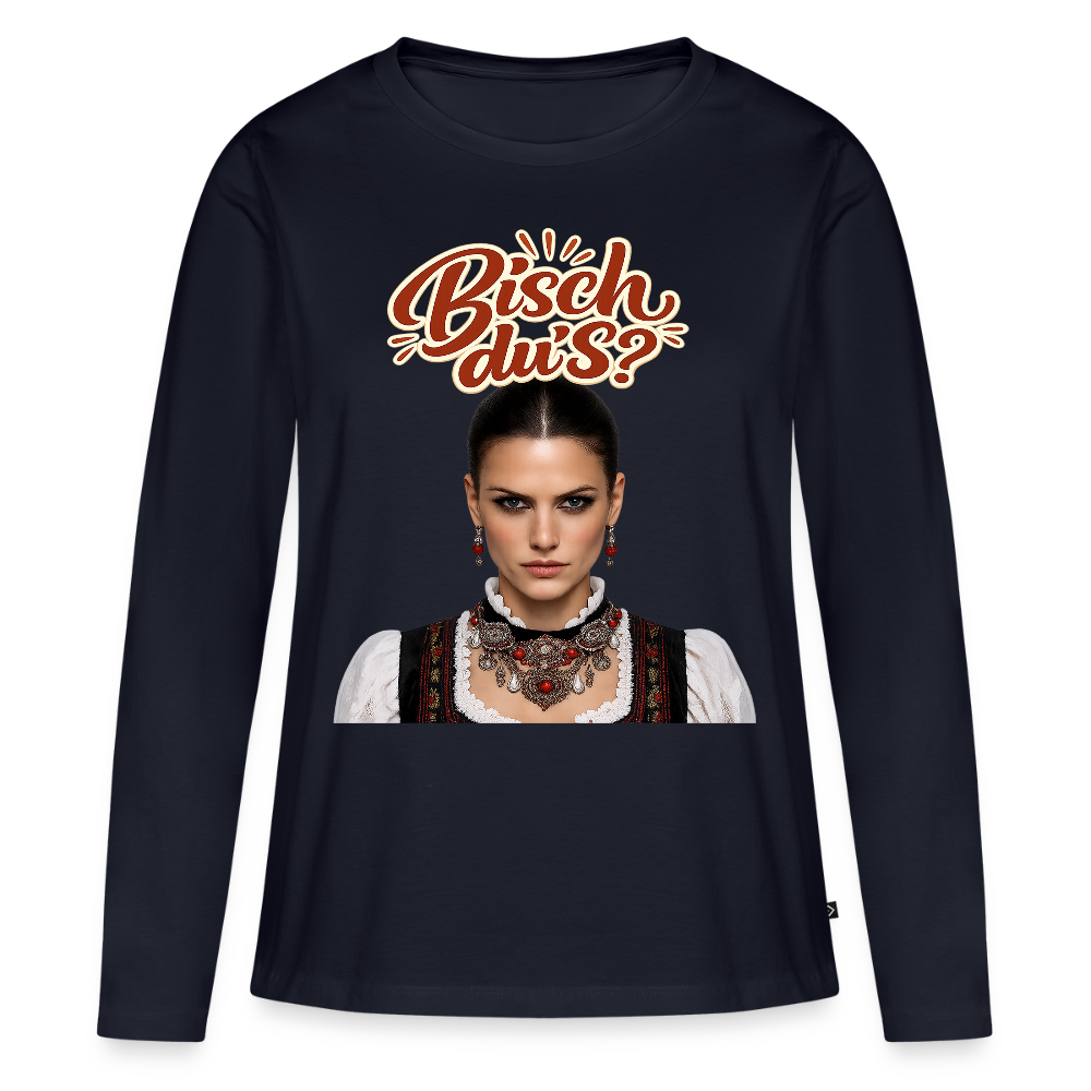 Schwarzwaldstolz – Sie weiß, wer sie isch | Frauen Premium Bio Langarmshirt - Navy