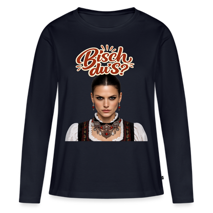 Schwarzwaldstolz – Sie weiß, wer sie isch | Frauen Premium Bio Langarmshirt - Navy