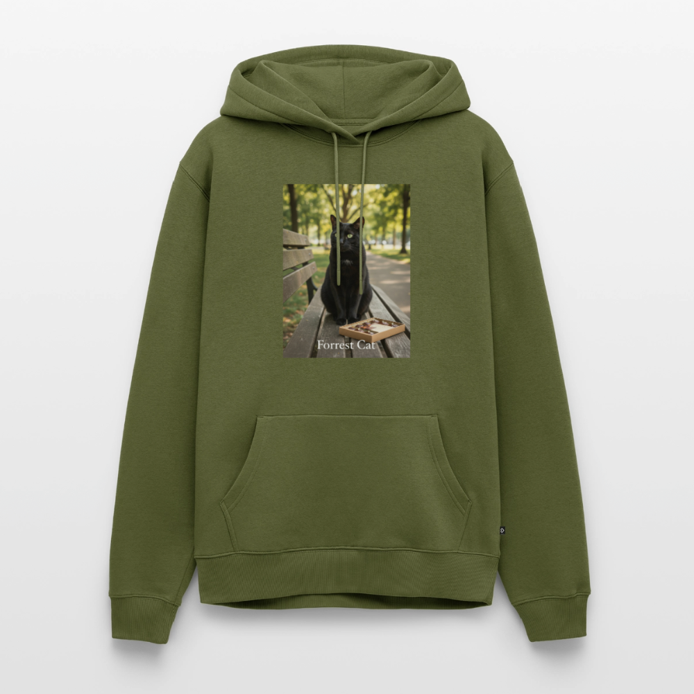 Forrest Cat – Krümel wartet | Männer Premium Hoodie - Khaki