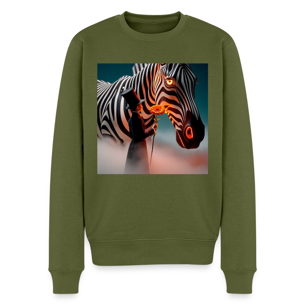 Blumen für ein Zebra |  Männer Premium Pullover - Khaki