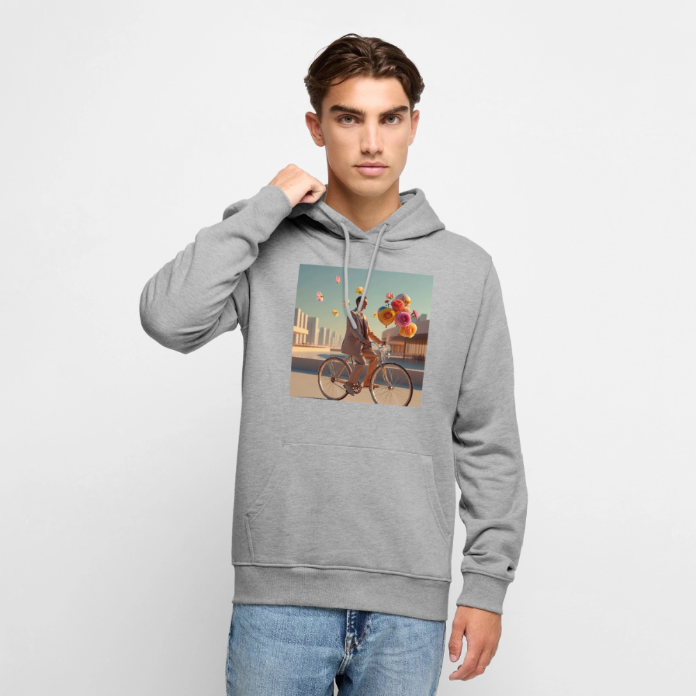 Fahrt ins Ungewisse (mit Blumen) | Männer Premium Hoodie - Grau meliert