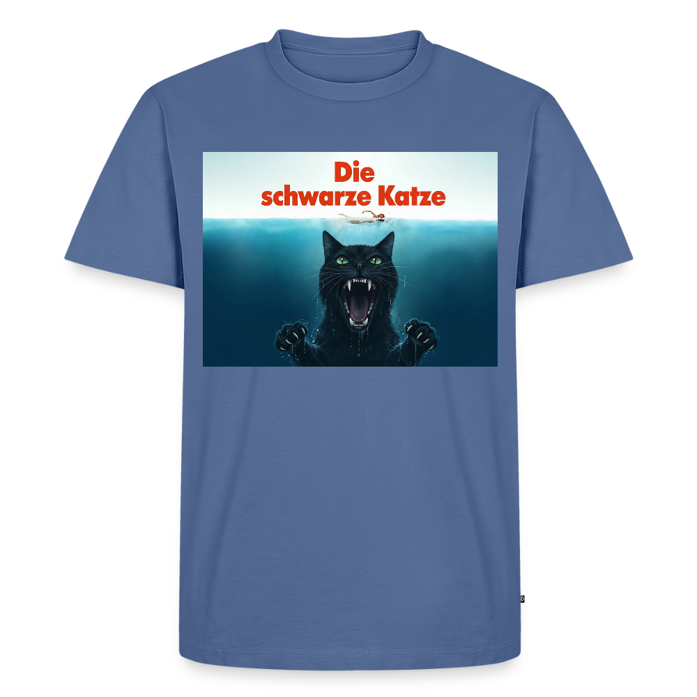 Die schwarze Katze – Krümel taucht auf | Männer Premium T-Shirt - Taubenblau