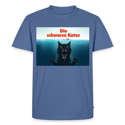 Die schwarze Katze – Krümel taucht auf | Männer Premium T-Shirt - Taubenblau