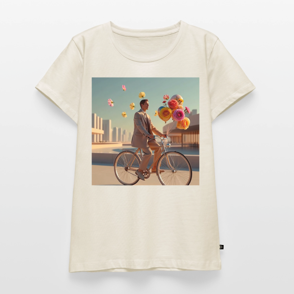 Fahrt ins Ungewisse (mit Blumen) | Frauen Premium T-Shirt - Naturweiß