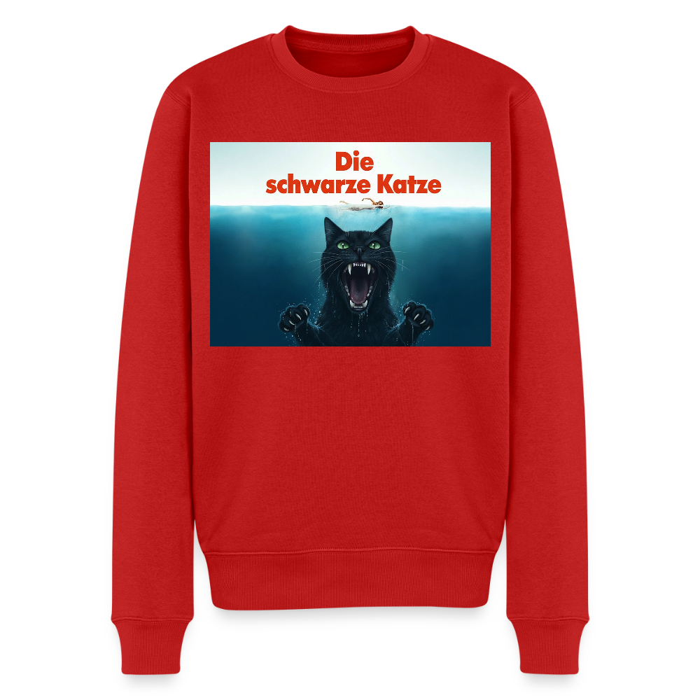 Die schwarze Katze - Krümel taucht auf |  Männer Premium Pullover - Rot