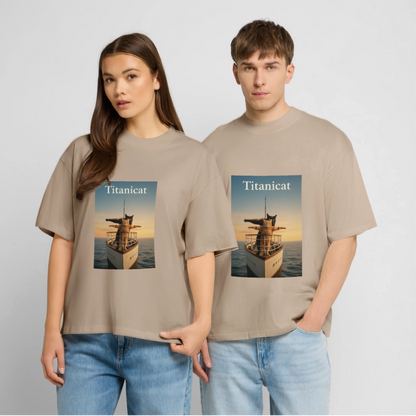Titanicat – Ich bin der König der Kratzbäume | Stanley/Stella Oversized Unisex Bio T-Shirt Blaster - Steingrau