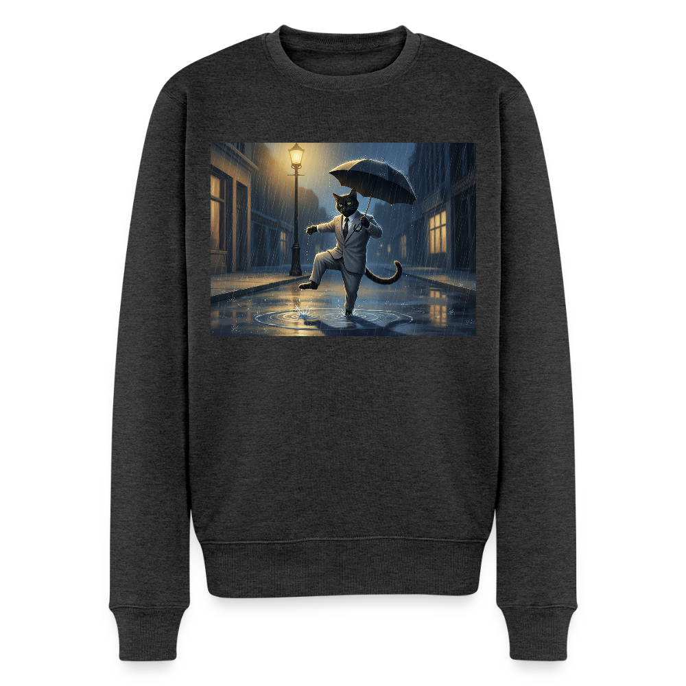 Krümel tanzt im Regen |  Männer Premium Pullover - Anthrazit meliert