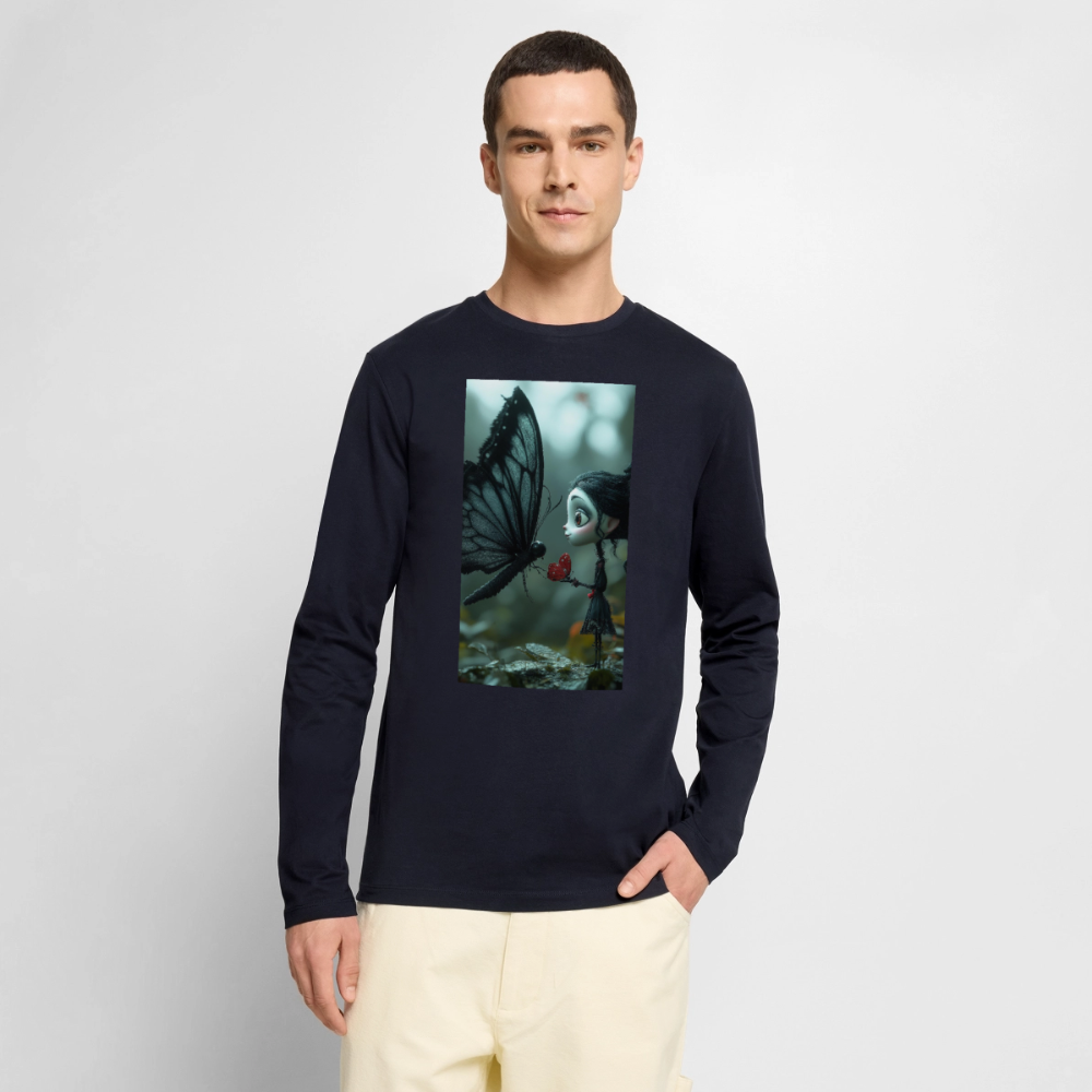 Mut für einen Moment | Männer Premium Bio Langarmshirt - Navy