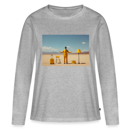 Alles im Griff (theoretisch) | Frauen Premium Bio Langarmshirt - Grau meliert