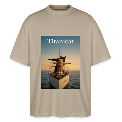 Titanicat – Ich bin der König der Kratzbäume | Stanley/Stella Oversized Unisex Bio T-Shirt Blaster - Steingrau