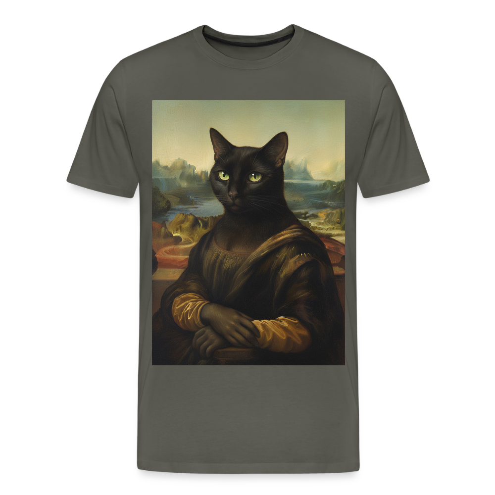 Mona Lisa… aber es ist eine Katze | Männer Premium T-Shirt - Asphalt