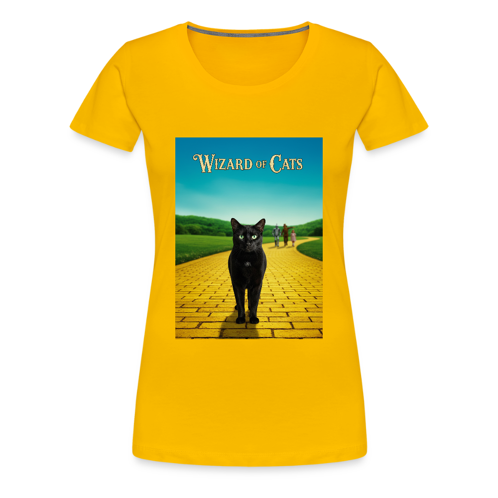 Wizard of Cats – Der gelbe Weg gehört Krümel | Frauen Premium T-Shirt - Sonnengelb