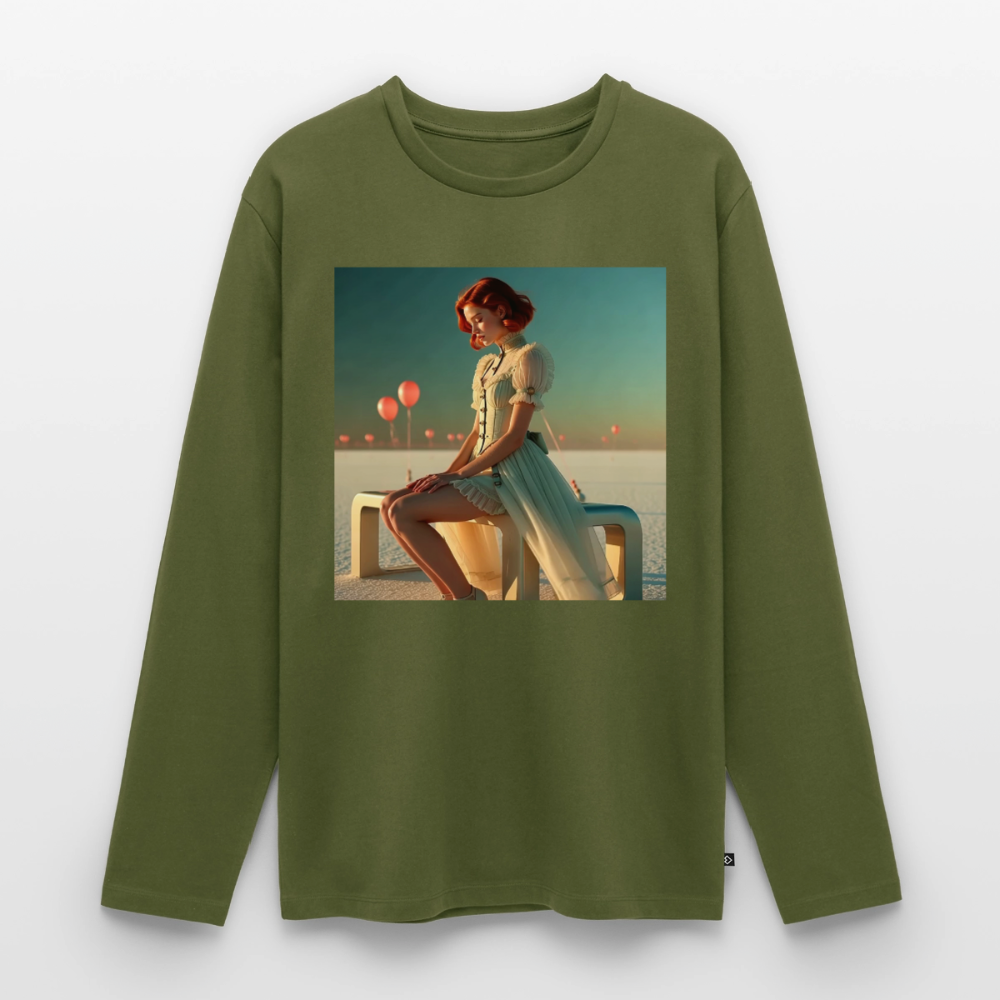 Leise Gedanken bei lauter Farben | Männer Premium Bio Langarmshirt - Khaki