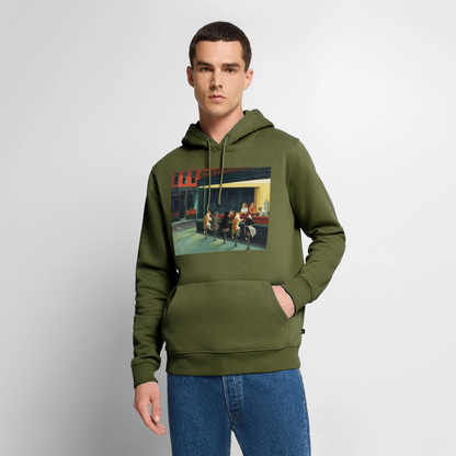 Wenn Hopper Katzen gemalt hätte | Männer Premium Hoodie - Khaki