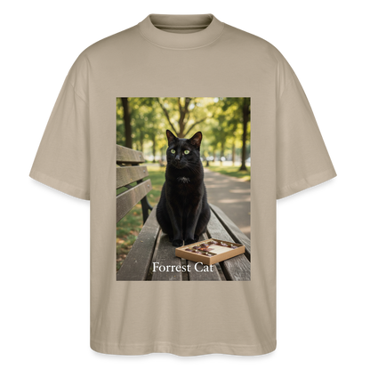 Forrest Cat – Krümel wartet | Stanley/Stella Oversized Unisex Bio T-Shirt Blaster - Steingrau
