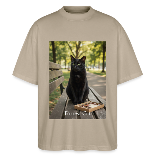Forrest Cat – Krümel wartet | Stanley/Stella Oversized Unisex Bio T-Shirt Blaster - Steingrau