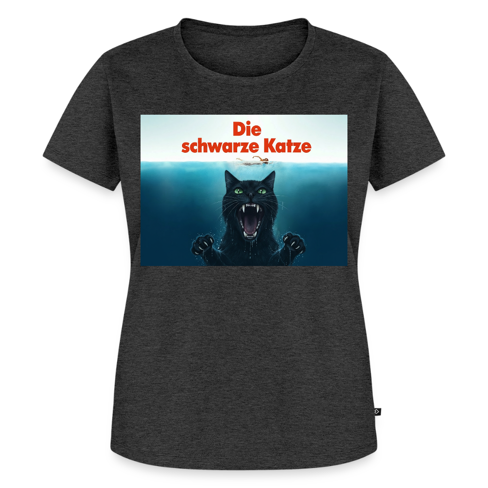 Die schwarze Katze – Krümel taucht auf | Frauen Premium T-Shirt - Anthrazit meliert