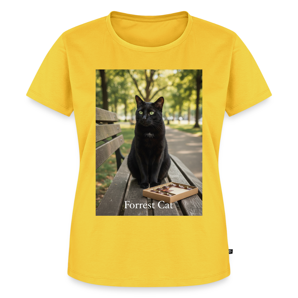 Forrest Cat – Krümel wartet | Frauen Premium T-Shirt - Gelb