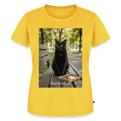 Forrest Cat – Krümel wartet | Frauen Premium T-Shirt - Gelb