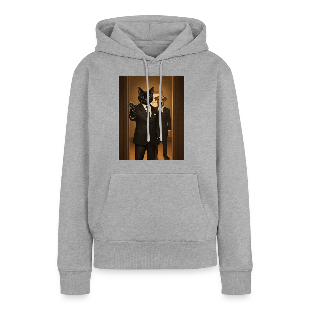 Krümel – Say Meow Again | Frauen Premium Hoodie - Grau meliert