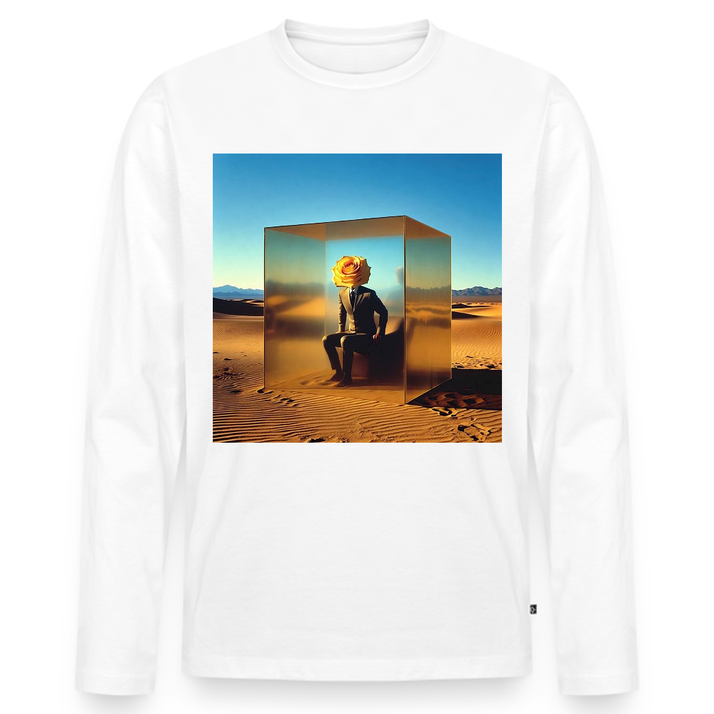 Gefühle unter Glas | Männer Premium Bio Langarmshirt - Weiß