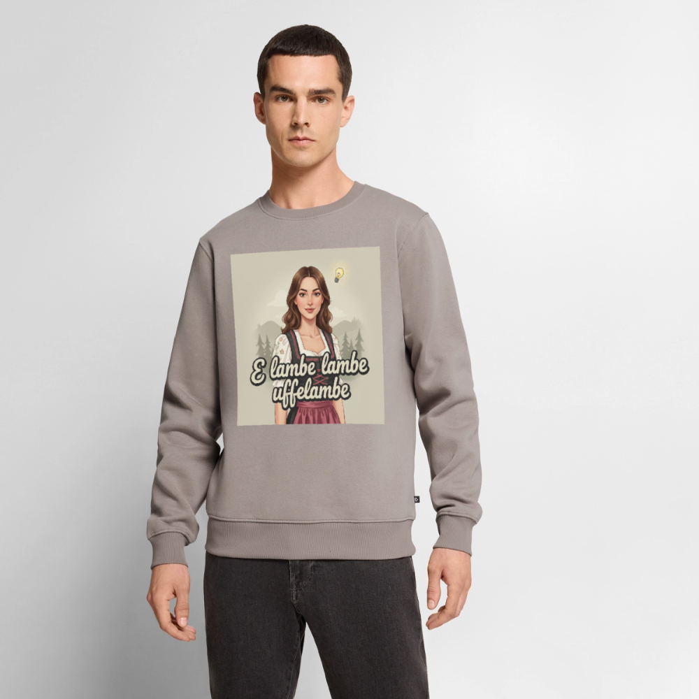 E Lambe, lambe, uffelambe – Alemannischer Geistesblitz |  Männer Premium Pullover - Taupe