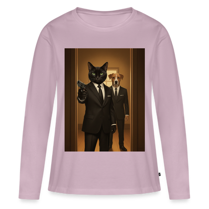 Krümel – Say Meow Again | Frauen Premium Bio Langarmshirt - Altrosa