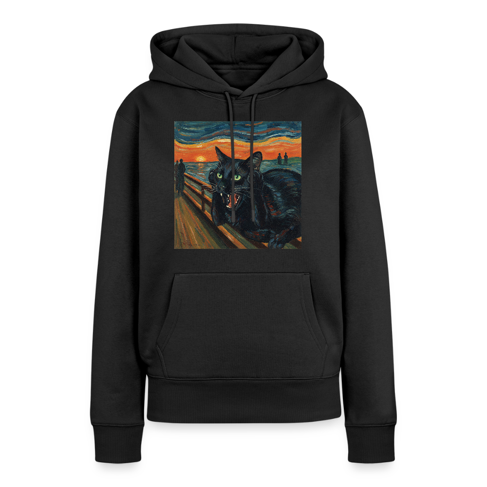 Der Schrei… aber die Katze hat’s zuerst gemerkt | Frauen Premium Hoodie - Schwarz