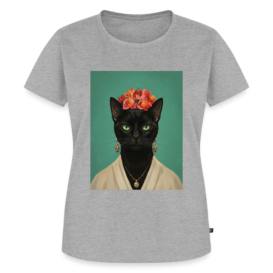 Frida Katze – Künstlerisches Katzenporträt | Women’s Premium T-Shirt - heather grey